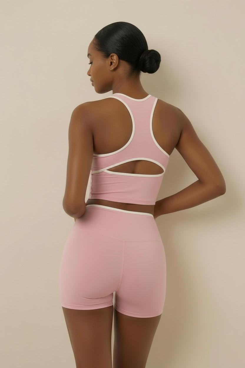 Rachelle V-Neck Bra Tank - Pink