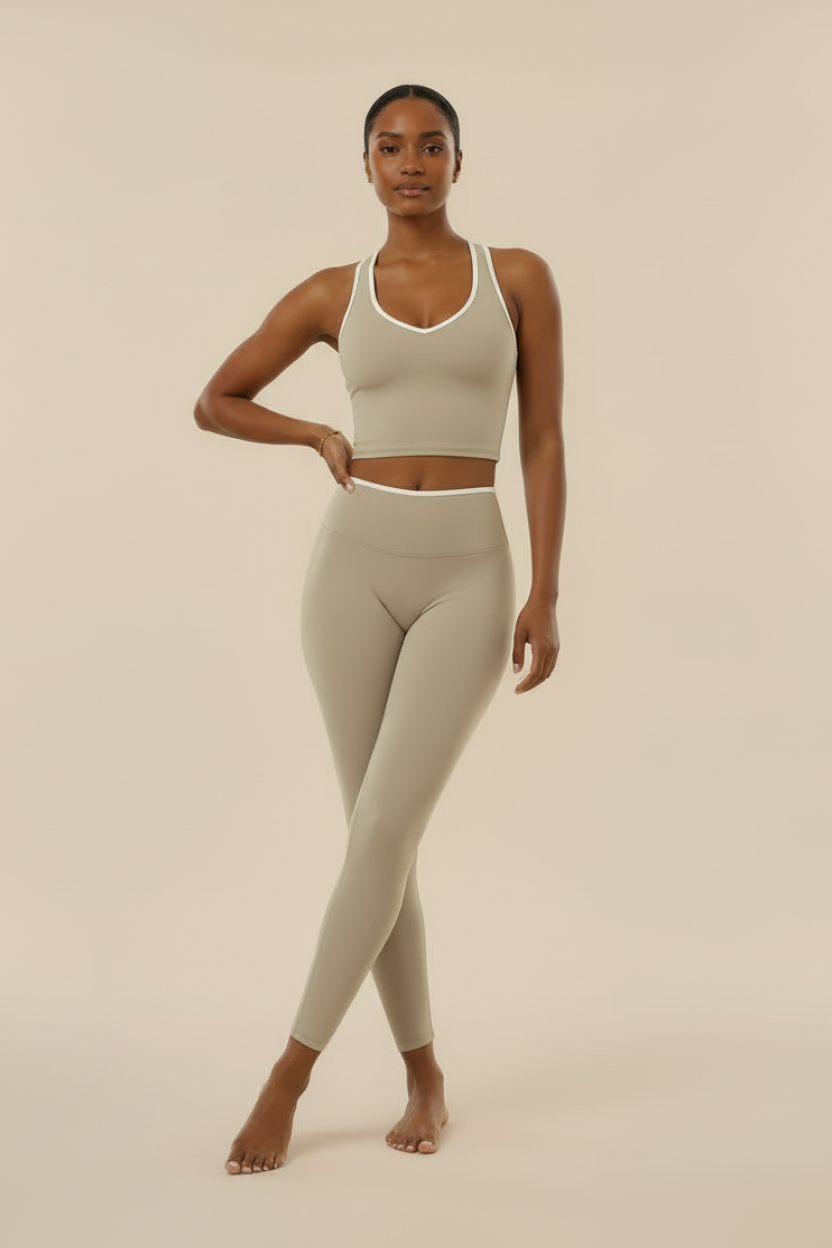 Rachelle High Waist 7/8 Legging - Khaki