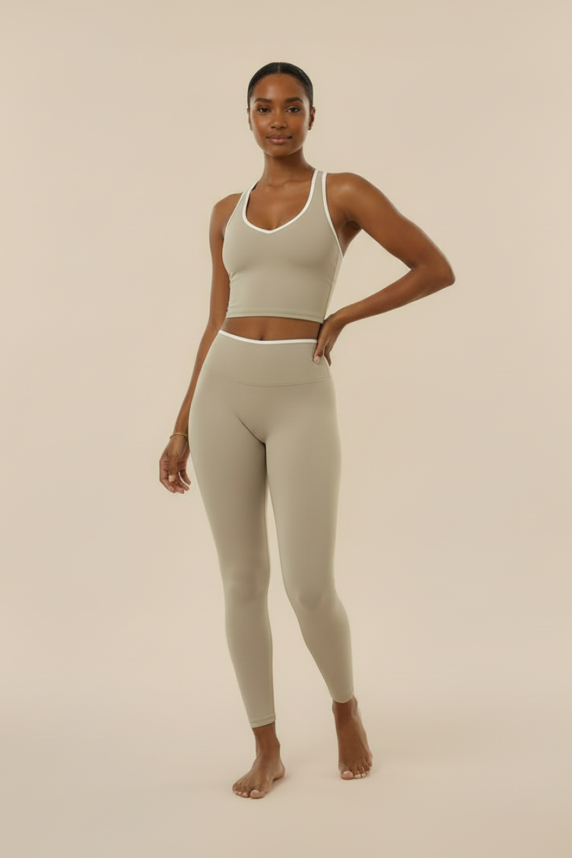 Rachelle High Waist 7/8 Legging - Khaki