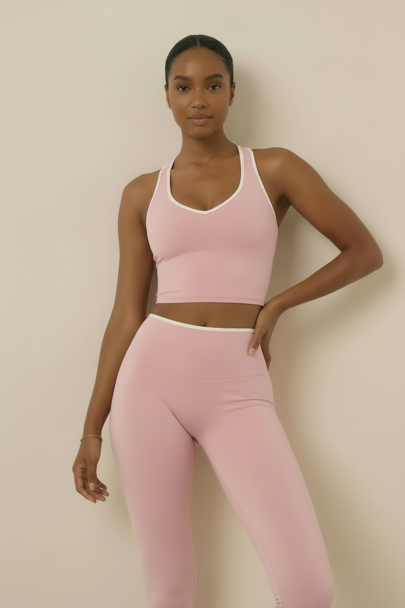 Rachelle V-Neck Bra Tank - Pink