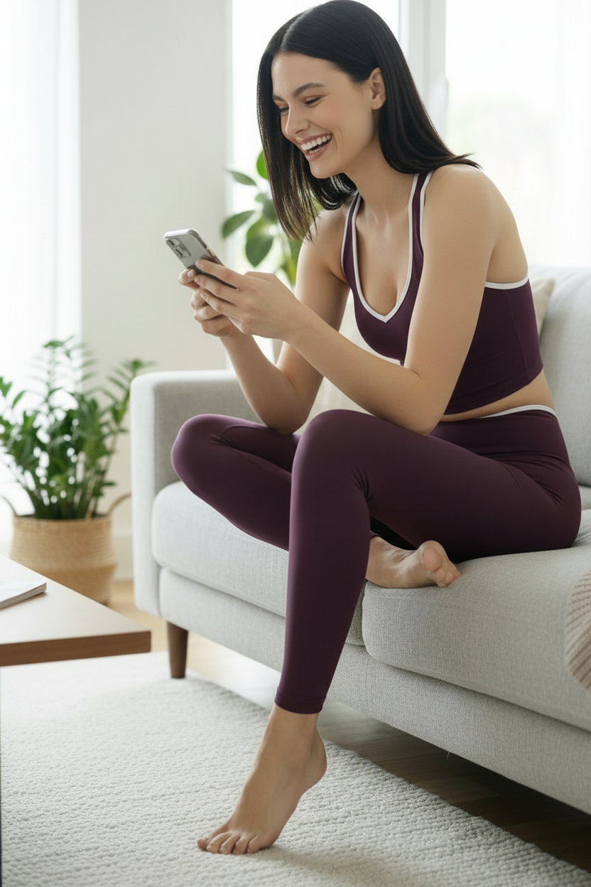 Rachelle High Waist 7/8 Legging - Purple